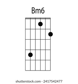 Bm6 guitar chord icon vector illustration design