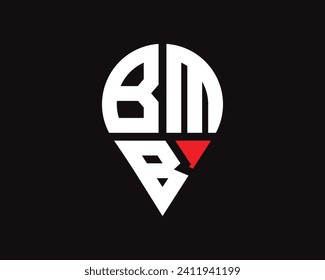 BMB letter location shape logo design
