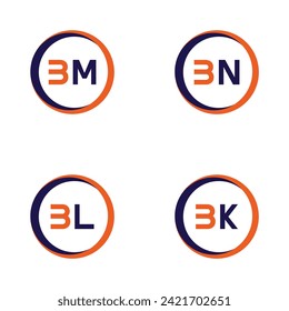 BM,BN,BL,BK  Letter Logo Bundle Monogram set . icon, letter, vector, technology, business, art, symbol, set design .