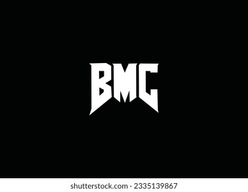 Diseño de logotipo abstracto BMC y logotipo en monograma