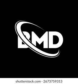 Logo de BMD. Carta de la DMO. Diseño del logotipo de la letra BMD. Logotipo de BMD inicial vinculado con el círculo y el logotipo del monograma en mayúscula. Tipografía BMD para tecnología, negocio y marca inmobiliaria.