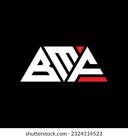 Diseño del logotipo de la letra del triángulo BMF con forma de triángulo. Monograma de diseño del logotipo del triángulo BMF. Plantilla de logotipo vectorial de triángulo BMF con color rojo. Logo triangular BMF Diseño sencillo, elegante y lujoso