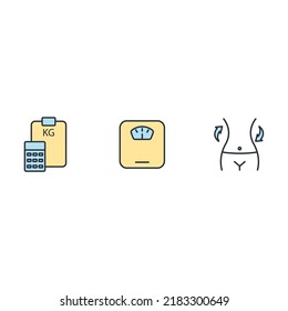 BMI - Body mass index fot health life icons set . BMI - Body mass index fot health life pack symbol vector elements for infographic web
