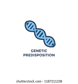 BMI - Body Mass Index Icon - DNA strand for Genetic Disposition - green and blue