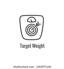 BMI / Body Mass Index Icon w image portraying weight balance