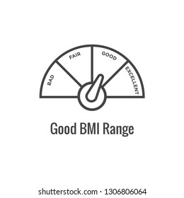 BMI / Body Mass Index Icon W Image Portraying Weight Balance