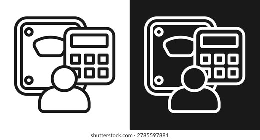 BMI Calculation Icon In Black And White Line Style