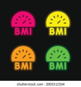 Bmi Four Color Glowing Neon Vector Icon
