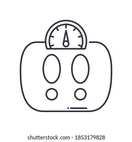 BMI research icon. Linear isolated illustration, thin line vector. Web design outline sign concept symbol with editable stroke on white background.