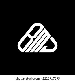 BMJ Brief Logo kreatives Design mit Vektorgrafik, BMJ einfaches und modernes Logo in runder Dreiecksform.