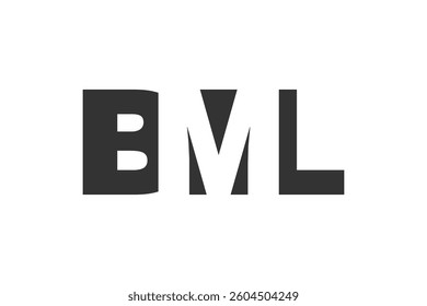 BML logo design. Initial letter B M L bold font style for tech startups, consulting, corporate branding. Creative company name, headlines typography identity, trendy logotype. Vector illustration.