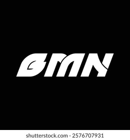 BMN letter technology logo design on black background. BMN creative initials letter IT logo concept. BMN setting shape design