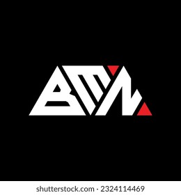 Diseño del logotipo de la letra triangular BMN con forma triangular. Monograma de diseño del logotipo del triángulo BMN. Plantilla de logotipo vectorial de triángulo BMN con color rojo. Logotipo triangular BMN Diseño sencillo, elegante y lujoso