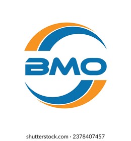 Diseño de logotipo de letras BMO sobre fondo blanco o diseño de logotipo Monograma para emprendedores y empresas.