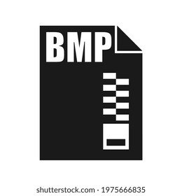 BMP Black File Vector Icon, Flat Design Style