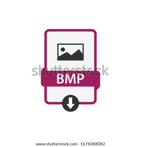 BMP download file format vector image. BMP file icon flat design graphic vector