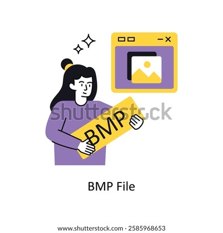 BMP File Concept vector illustration.  isolated on white Background.