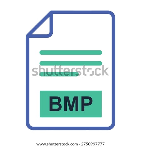 Bmp file format document icon with green text on white background