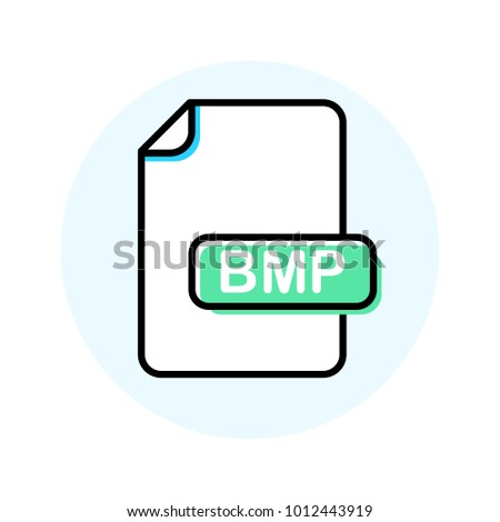 BMP file format, extension color line icon. Vector illustration