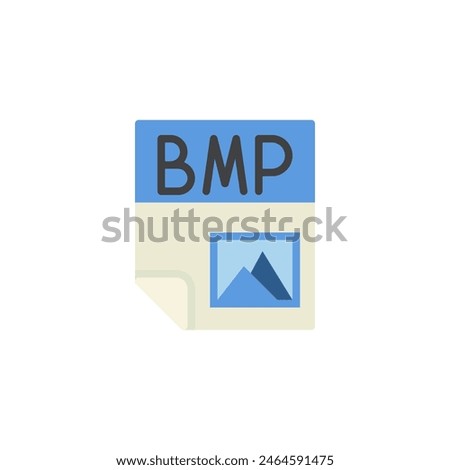 BMP file format flat icon, vector sign, colorful pictogram isolated on white. Symbol, logo illustration. Flat style design