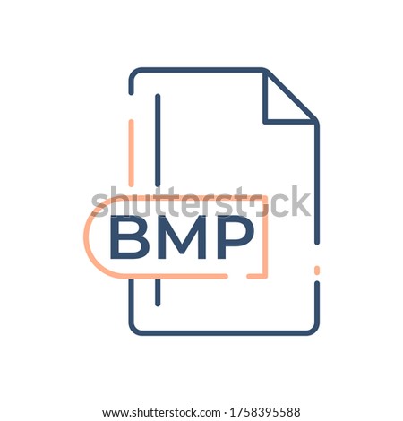 BMP File Format Icon. Bitmap image file extension line icon.