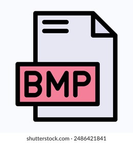 BMP File Format Vector Icon, Lineal Color Isolated Vector Icon.