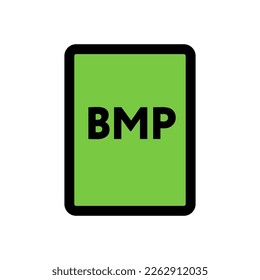 BMP file icon line isolated on white background. Black flat thin icon on modern outline style. Linear symbol and editable stroke. Simple and pixel perfect stroke vector illustration.