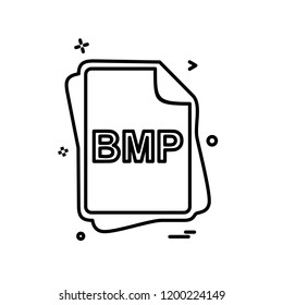 BMP file type icon design vector