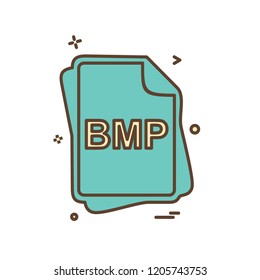 BMP file type icon design vector