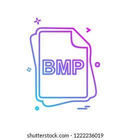BMP file type icon design vector