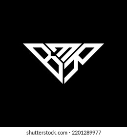BMR letter logo creative design with vector graphic, BMR simple and modern logo in triangle shape.