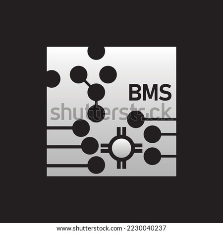 Bms Battery circuit icon flat style