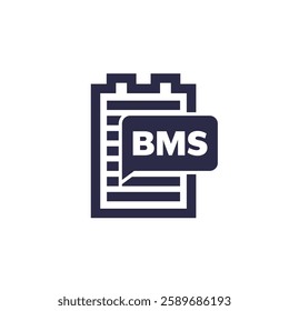BMS icon, battery management system vector pictogram