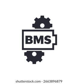 Icono de BMS con una batería en blanco