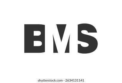 BMS logo design. Initial letter B M S bold font style for tech startups, consulting, corporate branding. Creative company name, headlines typography identity, trendy logotype. Vector illustration.