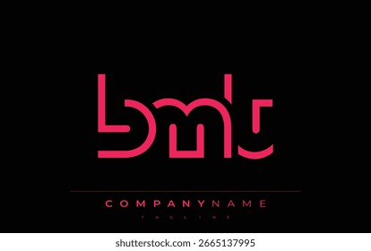 BMT Logo für abstrakte Buchstaben. Modernes Business-Logo-Design mit abstrakter Typografie und zeitgenössischem Stil