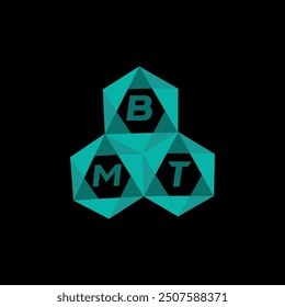 Logotipo de letra minimalista creativa BMT. Diseño único del logotipo de la letra del alfabeto de las iniciales del Vector de BMT
