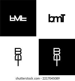 bmt initial letter monogram logo design set