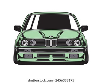 bmw artwork vector, e30 transportation vector, vehicle, vector, automotive illustration editable vector 