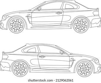 bmw in a line art style