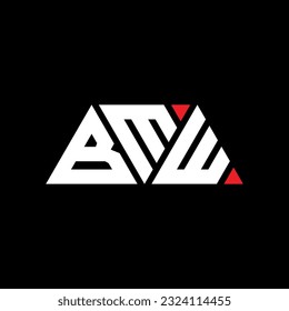Diseño del logotipo de la letra del triángulo BMW con forma de triángulo. Monograma de diseño del logotipo del triángulo BMW. Plantilla de logotipo vectorial de triángulo BMW con color rojo. Logo triangular BMW Diseño sencillo, elegante y lujoso