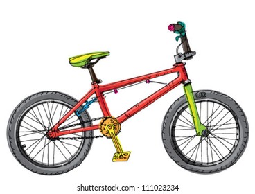 bmx bicycl - cartoon