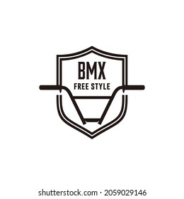 Bmx bicycle bike and shield logo vector icon