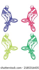 BMX Bicycle Rider Vector Illustration
