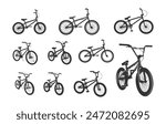 Bmx bicycle silhouette, Bmx silhouette, Bicycle silhouette, Bmx bike clipart, Bmx bicycle vector illustration