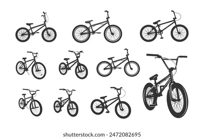 Bmx bicycle silhouette, Bmx silhouette, Bicycle silhouette, Bmx bike clipart, Bmx bicycle vector illustration