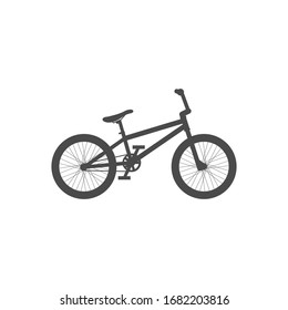 BMX bicycle simple isolated icon on white background. Flat vector illustration.