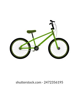 BMX bike flat design vector illustration isolated on white background. Modern City Bicycle or BMX Bike, Sport and Relaxation Concept, Flat Vector Illustration Design