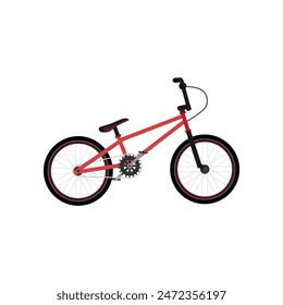 BMX bike flat design vector illustration isolated on white background. Modern City Bicycle or BMX Bike, Sport and Relaxation Concept, Flat Vector Illustration Design