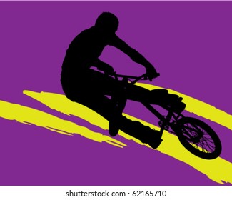 BMX bike rider silhouette vector